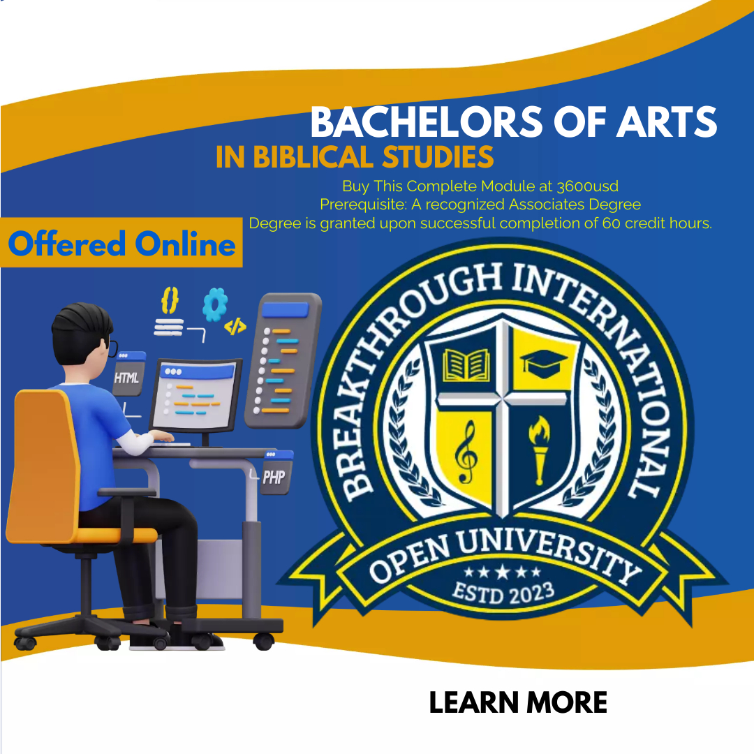 BACHELOR OF ARTS IN BIBLICAL STUDIES